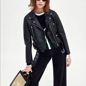 zara leather jacket